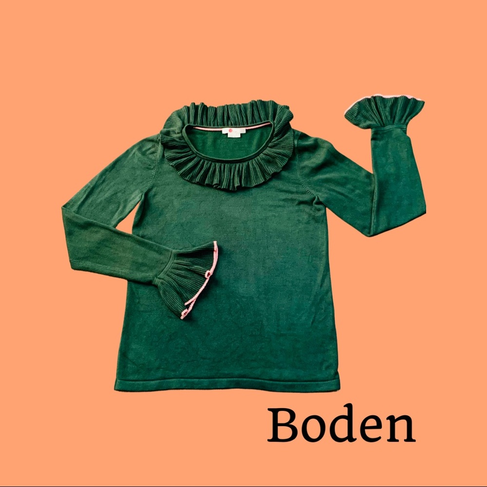 Beautiful Boden Ruffled Collar Sweater - size 6